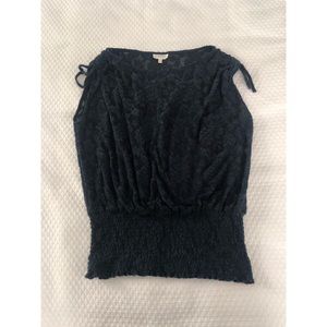 Anthro Navy floral sleeveless top